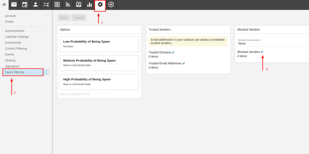 How to whitelist and blacklist domain/email ids in ENTP MAIL? ENTP